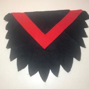 Costume collar black red felt